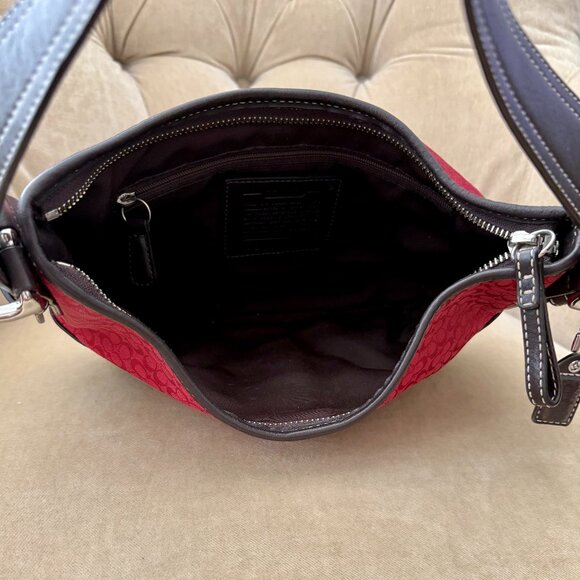 VTG Auth COACH Iconic Soho 2154 MINI Jacquard Canvas Hobo Baguette Bag - Picture 10 of 10